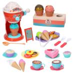 ショッピングアイスクリームメーカー 【並行輸入品】アイスクリームメーカーのおもちゃ、アイスクリームマシントイ、食品アクセサリー付きごっこ遊びセット ロールプレイゲーム キッチンおも