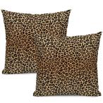 【並行輸入品】Qwalnely ヒョウ柄装飾クッションカバー 20x20インチ リビングルーム カウチ ベッド ソファ、チータープリント ホーム