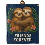 【並行輸入品】 mrfwo Cute Sloth Friends Blanket, Soft Flannel Hugging Sloths an