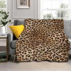 【並行輸入品】ヒョウ柄ブランケット 60インチx50インチ チーター柄デザイン スローブランケット アニマルプリント 軽量 暖かい ソフトブラン