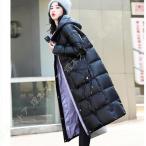 膝下 ベンチコート レディース 冬 可愛い ファー付き フード ダウン 中綿コート アウター ロングコート ジャンパー ファッション 着痩せ ハイネック 厚手 軽量