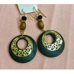 Yahoo! Yahoo!ショッピング(ヤフー ショッピング)ピアス レディース エスニック ボヘミアン ぶら下がり サークル ウッド フック アクセサリー ブラック ゴールド 得トクセール 送料無料 オープン記念