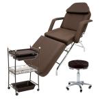 アイラッシュサロン 開業セット まつげエクステ ベッド ブラウン 3点セット 開業支援 オープンセット マツエク ベッド スツール