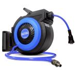 新商品 エアーホースリール 20m 天吊り/壁掛け 自動巻取り 耐圧2.0MPa 1/4カプラー 内径10mm PU 高耐久ホース 88