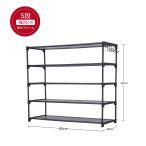 ショッピング下駄 2025補強タイプ！シューズラック 5段 幅80cm 安定感アップ フック付き 多層収納 従来品より補強されたシューズラック  大容量 靴箱 下駄箱 組立簡単