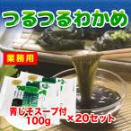 業務用 つるつるわかめ 麺つゆスープ付 100g×20セット わかめ麺 津軽深浦産 100768