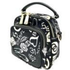 【ＥＦシリーズ】エスニックプリント　３Wayナイロンミニリュック　牛革付属