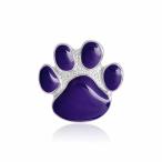 ピンズ ピン バッジ ブローチ (紫 ハーフプル/ ネコ 猫 犬 イヌ 足跡 ) 送料無料