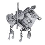 ピンズ ピン バッジ ブローチ ( シルバー 銀 ) 音符 五線譜 バイオリン 譜面 送料無料