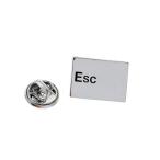 ピンズ ピン バッジ ブローチ ( 銀 シルバー) ESC エスケープ PC　キー 送料無料