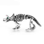 ピンズ ピン バッジ ブローチ ( 銀 シルバー) 恐竜 トリケラトプス 送料無料