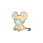 ピンズ ピン バッジ ブローチ　マスク 風邪 インフル 新型コロナ 予防 (ねずみ ネズミ 鼠 ) アニマル 動物 送料無料