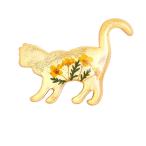 ピンズピンバッジブローチネコ猫と花...
