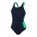 ショッピングビーチウェア スピード (Speedo) レディース ワンピース 水着・ビーチウェア Boom Logo Splice Muscleback Swimsuit Black (True Navy/Green)