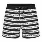 ショッピングビーチウェア バルマン (BALMAIN) メンズ 海パン 水着・ビーチウェア Iconic Stripes Swim Shorts (White/Black)