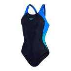 スピード (Speedo) レディース ワンピース 水着・ビーチウェア Colourblock Splice Muscleback Swimsuit (Navy/Blue)