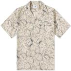 NN07 メンズ 半袖シャツ トップス Julio Leaf Print Vacation Shirt (Ecru)