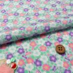 ちりめん生地・玉梅(水色)布がたりオリジナル 10cm単位 切り売り