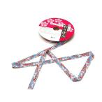 和りぼん1.5cm幅・うさぎに梅(水色) 10cm単位 切り売り