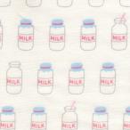 ショッピングダブルガーゼ ふんわりマシュマロ触感  ダブルガーゼ MILK ミルク 1m単位 生地 布 牛乳 牛乳柄