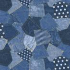  двойной марля Denim style лоскутное шитье рисунок темно-синий оттенок голубого 3 цвет 1m единица измерения ткань ткань ткань Denim рисунок Denim способ Denim style ткань лоскутное шитье младенец хлопок 