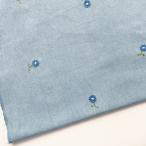 [10 см единица измерения ] Margaret вышивка 5 унция Denim ткань ткань [1] голубой цветок мягкость обработка тонкий весна лето коммерческий использование возможно высококлассный хлопок / Margaret вышивка Denim 10cm