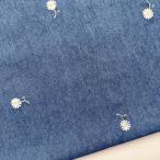[10 см единица измерения ] Margaret вышивка 5 унция Denim ткань ткань [2] белый цветок мягкость обработка тонкий весна лето коммерческий использование возможно высококлассный Margaret вышивка Denim 10cm