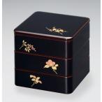 ショッピング重箱 お重 和食器 三段重箱 漆塗り 越前漆器 木製 ３段重箱 6寸 越前塗り 草花 蒔絵 溜内朱 送料無料 ギフト