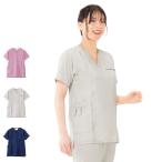 医療 ナース 看護 女性 男性 レディース メンズ 白衣 ユニフォーム 半袖 前開き ナースリーエアリーテクスチャースクラブ(オープン／男女兼用)