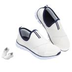 ナースシューズ 看護 介護 ケア 女性 レディース 3E 靴 白 シンプル 軽量 クロスゴムスニーカー