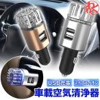 カー 空気清浄機 エアクリーナー ミニイオナイザー USBポート スマホ デュアルポート LEDライト 車用 カー用品 わくわくファイネスト 父の日