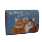 Manhattaner's　マンハッタナーズ 二つ折りパース　ボーイフレンド 　二つ折り財布かぶせタイプ「猫の温もり」