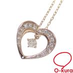 ダイヤモンド ネックレス レディース K18PG 0.15ct 4.0g 18金 ピンクゴールド 750 ハート 中古