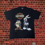 Harley-Davidson / ハーレーダビッドソン ×  Warner Bros / ワーナーブラザース　Tシャツ　バッグスバニー＆タズマニアンデビル XL 黒 両面プリント