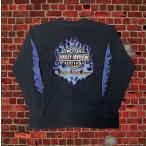 ショッピングハーレーダビッドソン Harley-Davidson ハーレーダビッドソン 長袖 Tシャツ フレイム ロンT 炎柄 バイク USA モーターサイクル 黒 XL