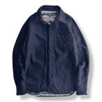 DELUXEWARE（デラックスウエア）7649C [40S NATIVE BORDER] HEAVY FLANNEL SHIRT NAVY ヘビーネルシャツ ネイビー ネイティブボーダー アメカジ 送料無料
