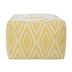 MOCOFO 正方形の綿織物のソファーのスツールのフットスツールの屋内折りたたみ式の収納スツール 黄色のひし形