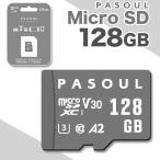 128GB  microSDXCカード マイクロSDカード Pasoul UHS-1 U3 V30 A2 規格 4K Ultra HD対応 最大速度100MB/s Class10 カメラ スマートフォン タブレット 防水