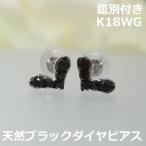 【送料無料】鑑別付きブラックダイヤハートピアス■9874