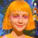 ウィッグ フルウィッグ イエロー オレンジ ブラック ショート レディース  ふんわり前髪 切りっぱなしボブ ボブヘアー ぱっつん