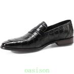  кожа обувь мужской pe колено Loafer монета Loafer натуральная кожа крокодил рисунок туфли без застежки джентльмен обувь платье обувь модный бизнес ходить на работу свадьба 
