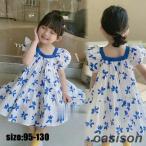 ショッピング韓国子供服 韓国子供服 ワンピース ロング丈 夏 子供ドレス 花柄 プリント 半袖 女の子 フレアスカート リゾート おしゃれ 子ども服 ビーチ カジュアル 女児 ベビー