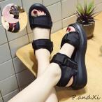 スポーツ サンダル レディース 厚底サンダル ヒール 5.5cm シューズ スポーツサンダル 厚底 夏 疲れない ベルクロ サンダル ウェッジソール