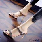 ミュールサンダル レディース 履きやすい 夏 サボサンダル ストラップ ピンヒール ハイヒール キラキラ パーディシューズ 歩きやすい 美脚 大人