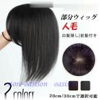 前髪ウィッグ 自然 部分ウィッグ かつら20cm 人毛 トップピース レディース ショート ミディアム 頭頂部 つむじ 分け目 トップカバー ヘアピース