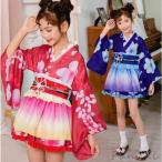 着物 コスプレ衣装 子供 女の子 着物ドレス 衣装 浴衣 セット キッズ 和物 コスチューム 仮装 変装 桜柄 花柄 ミニ ショート丈 着物ドレス 和風 お姫