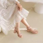 ショッピングサンダル レディース 歩きやすい サンダル レディース 靴 太ヒール 5cm 歩きやすい 疲れにくい ファッション ストラップサンダル ビジュー付き 美脚 おしゃれ 結婚式サンダル ハイヒール