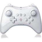 Wii U PRO コントローラーWiiU ワイヤレス コントローラー ハンドル ジョイスティック ゲームパッド 振動機能日本語マニュアル（ホワイト）
