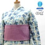 ゆかた 東レセオα浴衣　trceoy-27 生成り地/蝶(シワ加工)   洗えるゆかた  反物　送料無料