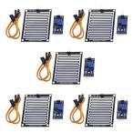 Ren He 5個セット LM393 雨滴センサーモジュール 天気モニターセンサー 水分センサー 雨センサー 降雨 水滴 感知 レインセンサ